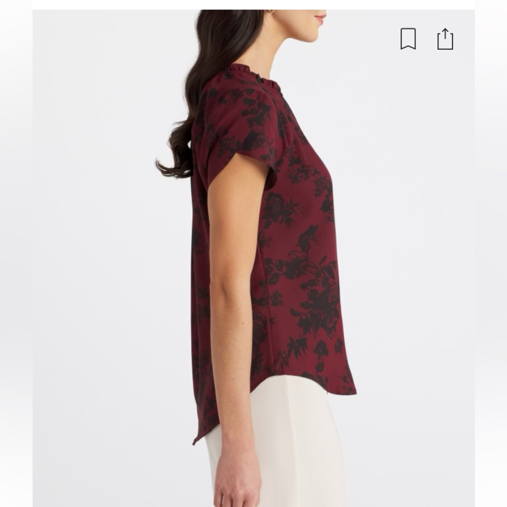 Burgundy tulip sleeve blouse - Picture 8 of 8